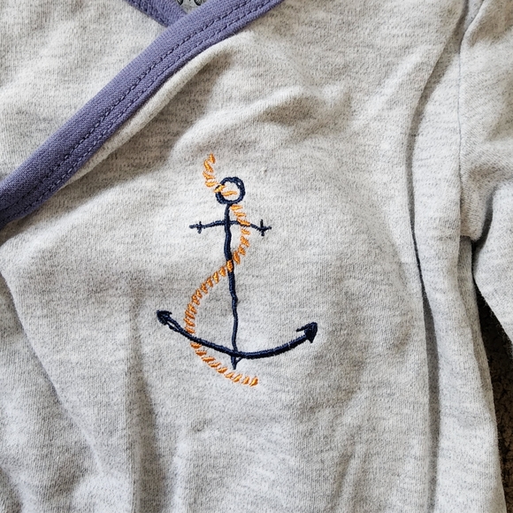 Blue/Grey Anchor Onesie, Kid's 9M - Picture 5 of 7